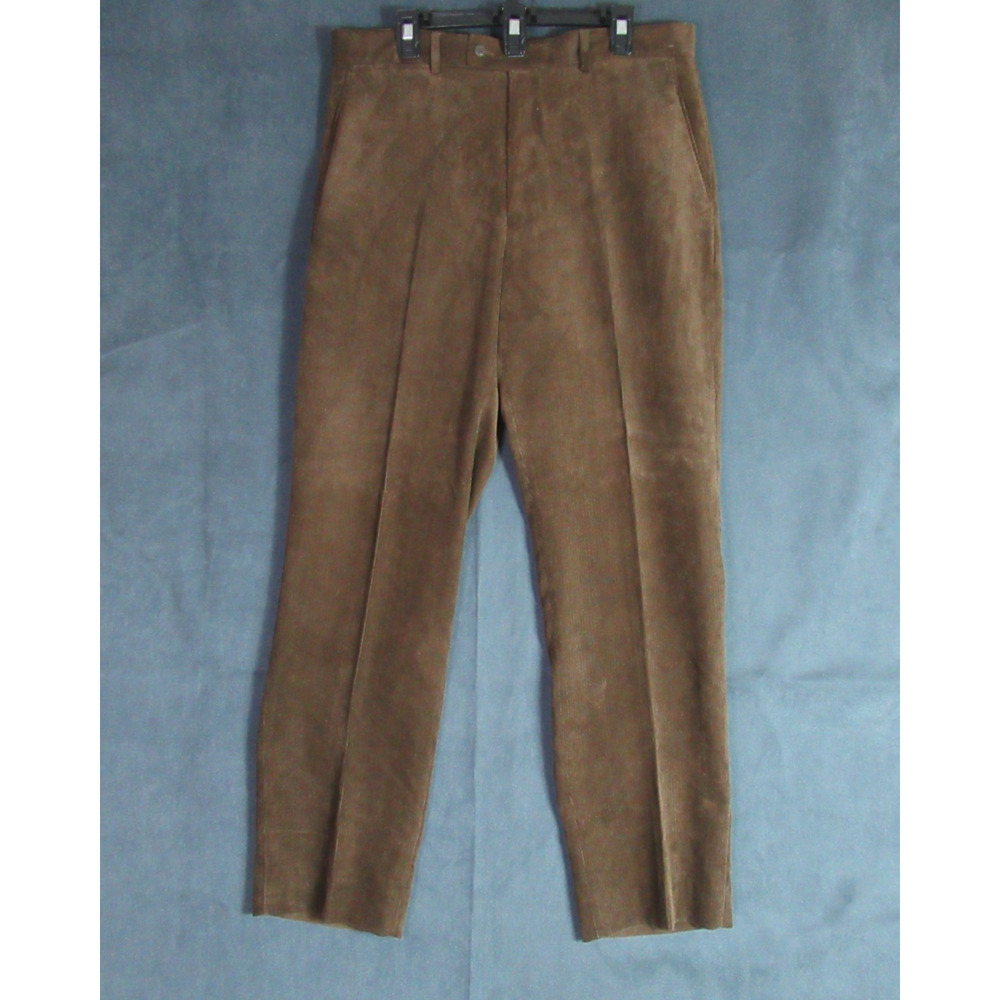 Vtg Joseph & Feiss Pants Mens 36 Brown Corduroy Slacks Old Money Professor 90s
